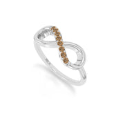 natural citrine infinity promise rings in sterling silver